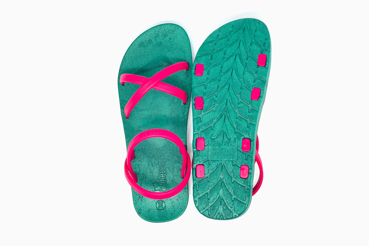 Cross Slim Green Sole Pink Strap