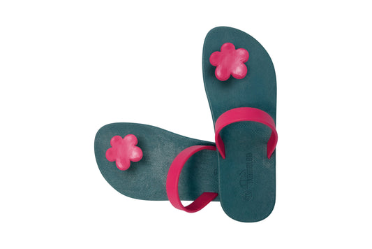 Poppi Flora Green Sole Pink Strap