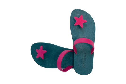 Poppi Star Green Sole Pink Strap