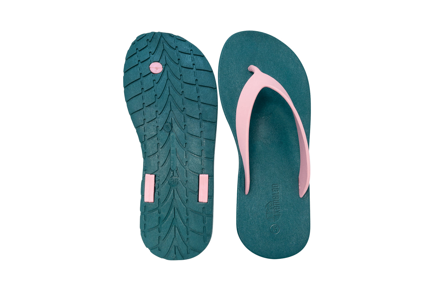 Flippy Green Sole LightPink Strap