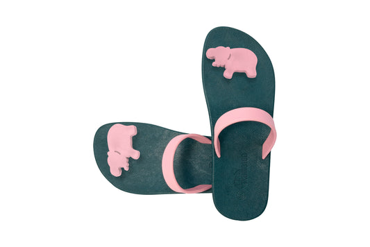 Poppi Hippo Green Sole LightPink Strap