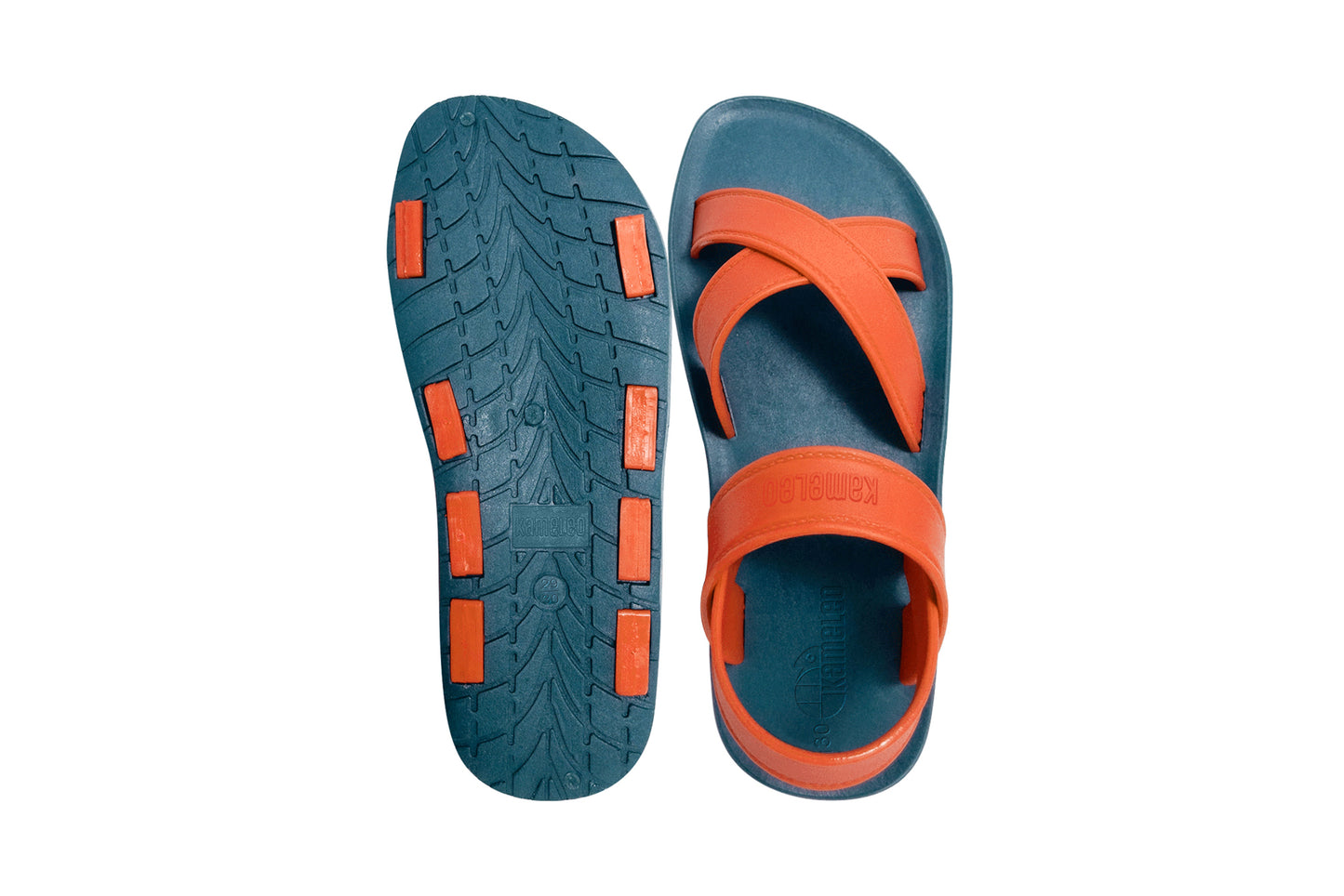 Cross Plus Kids Green Sole Orange Strap