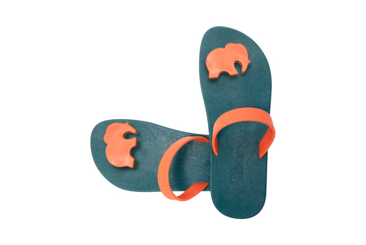 Poppi Ellie Green Sole Orange Strap
