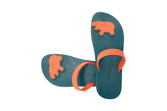 Poppi Hippo Green Sole Orange Strap