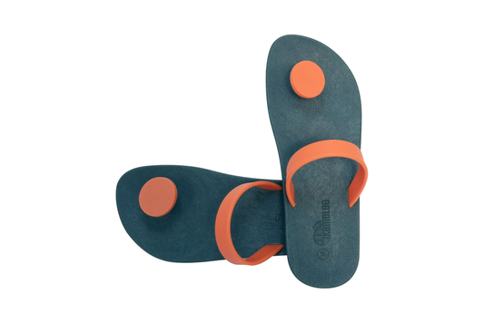 Poppi Dot Green Sole Orange Strap