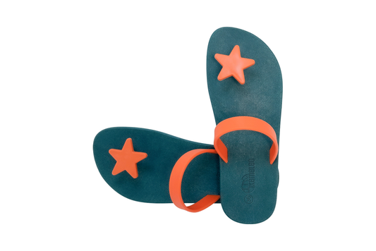 Poppi Star Green Sole Orange Strap