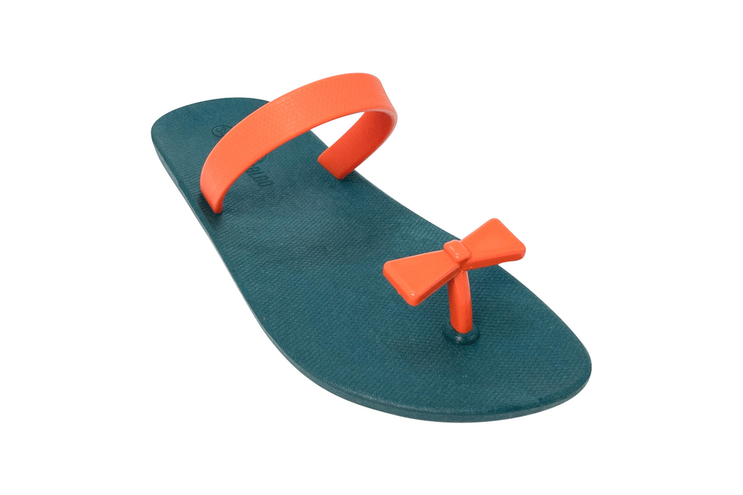 Poppi Bow Green Sole Orange Strap