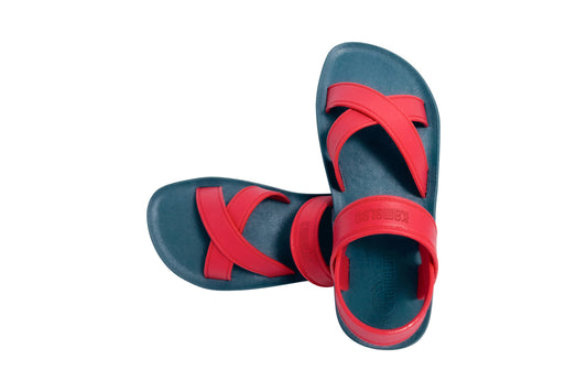 Cross Plus Kids Green Sole Red Strap