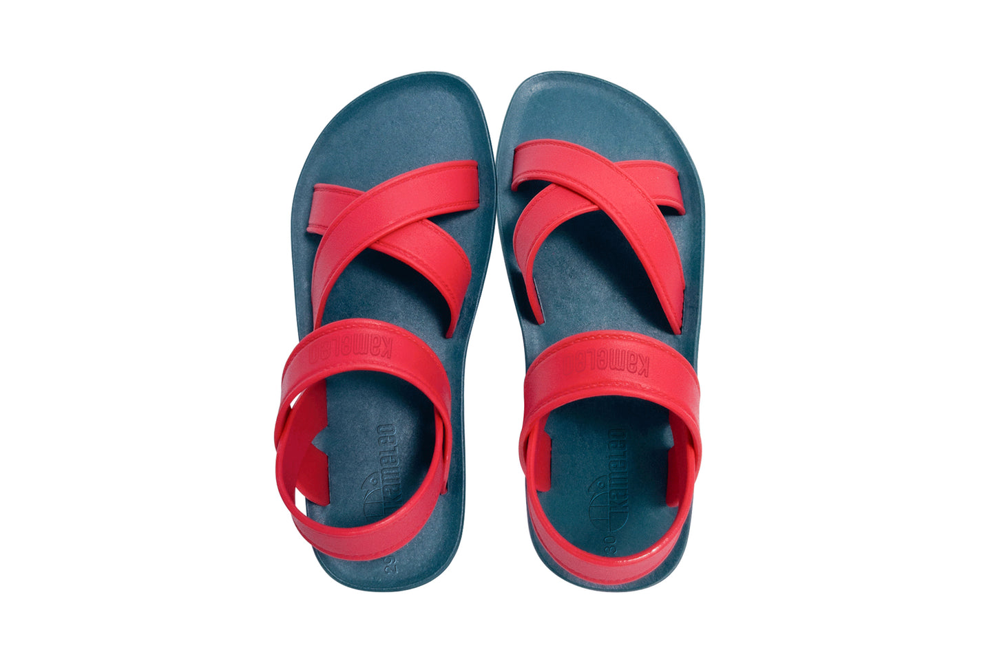 Cross Plus Kids Green Sole Red Strap