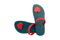 Poppi Heart Green Sole Red Strap