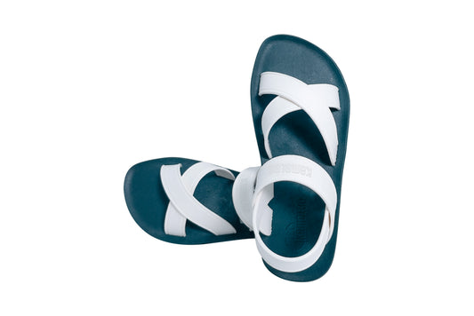 Cross Plus Kids Green Sole White Strap