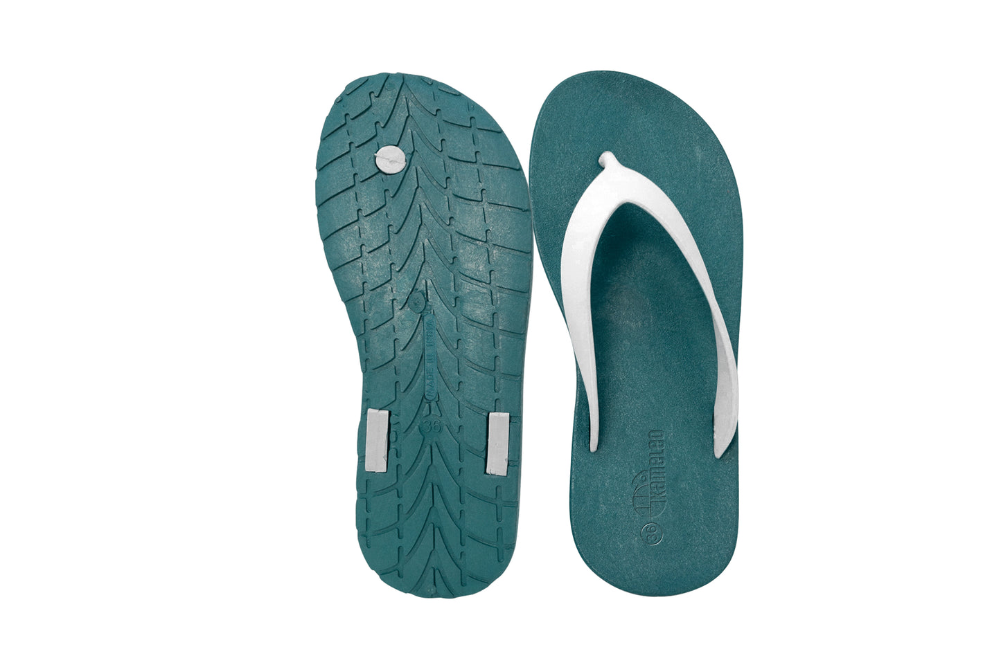 Flippy Green Sole White Strap