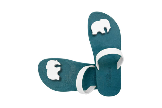 Poppi Ellie Green Sole White Strap