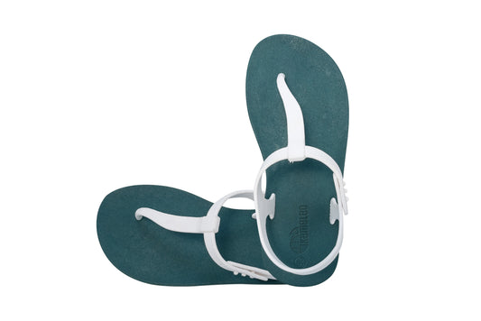 Saily Green Sole White Strap