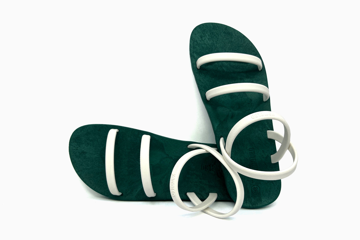Twin Slim Green Sole White Strap