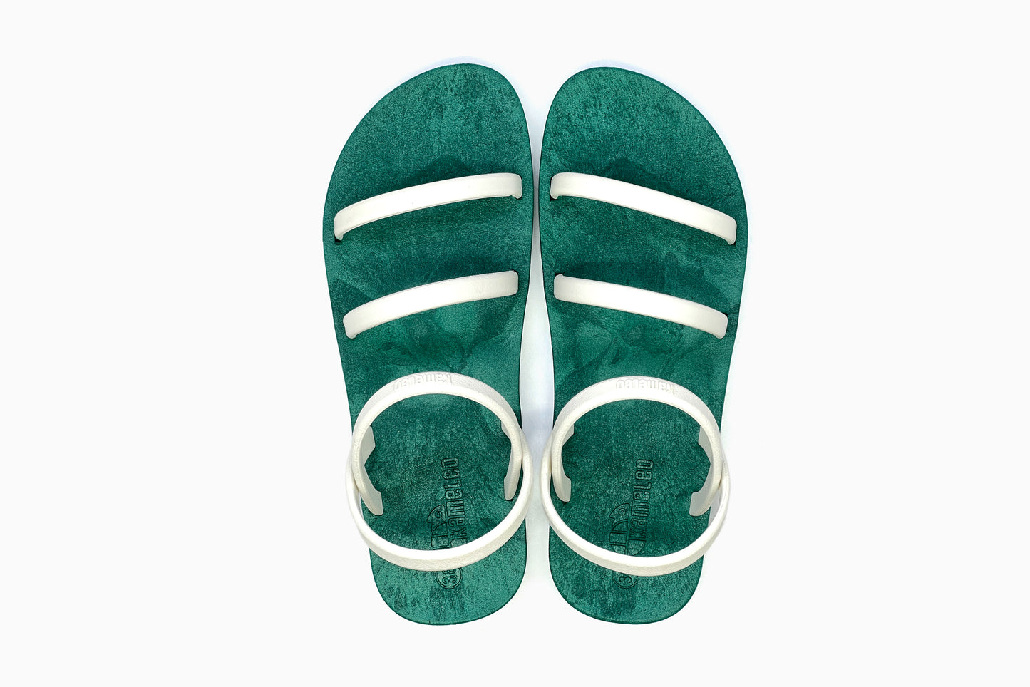Twin Slim Green Sole White Strap