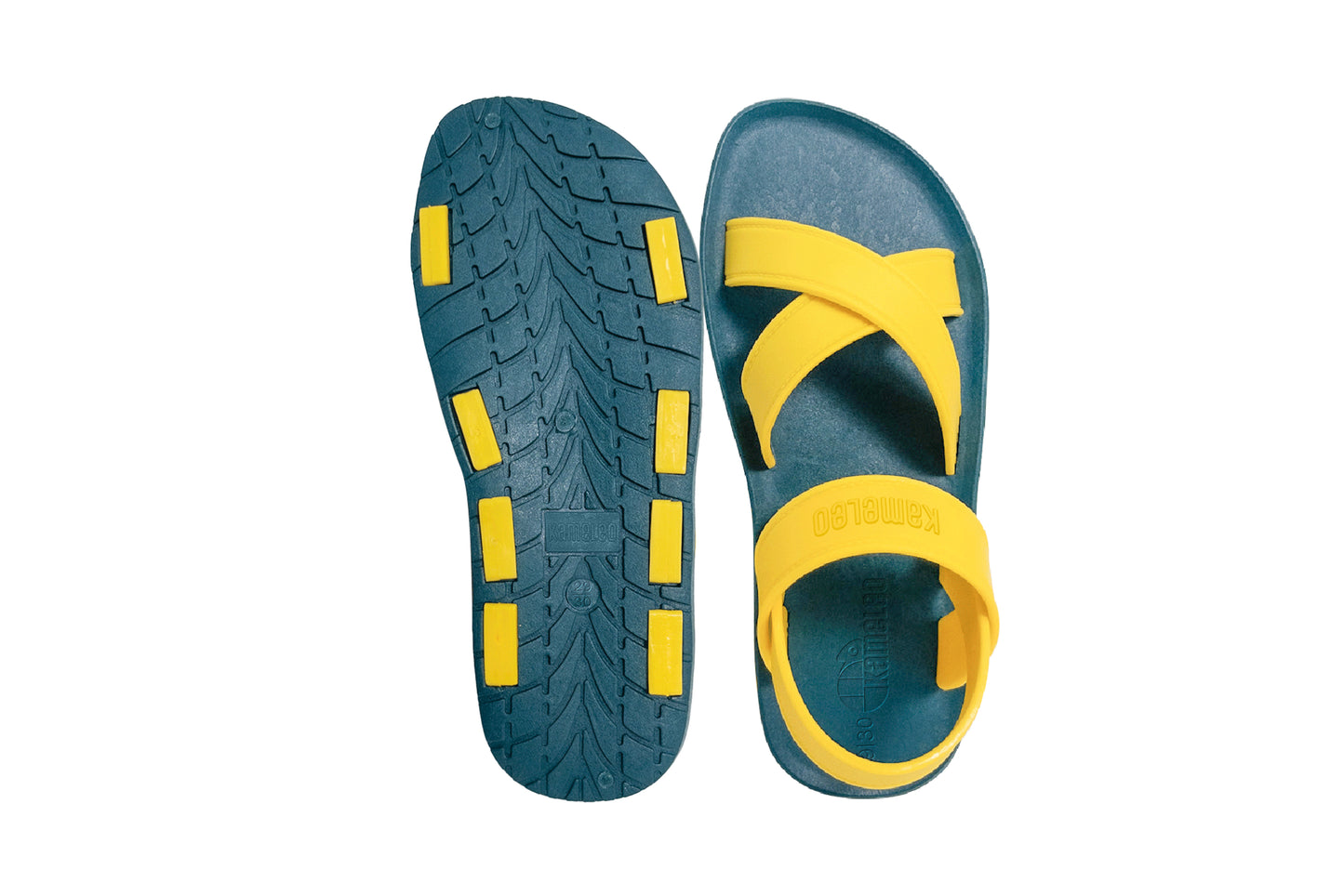 Cross Plus Kids Green Sole Yellow Strap