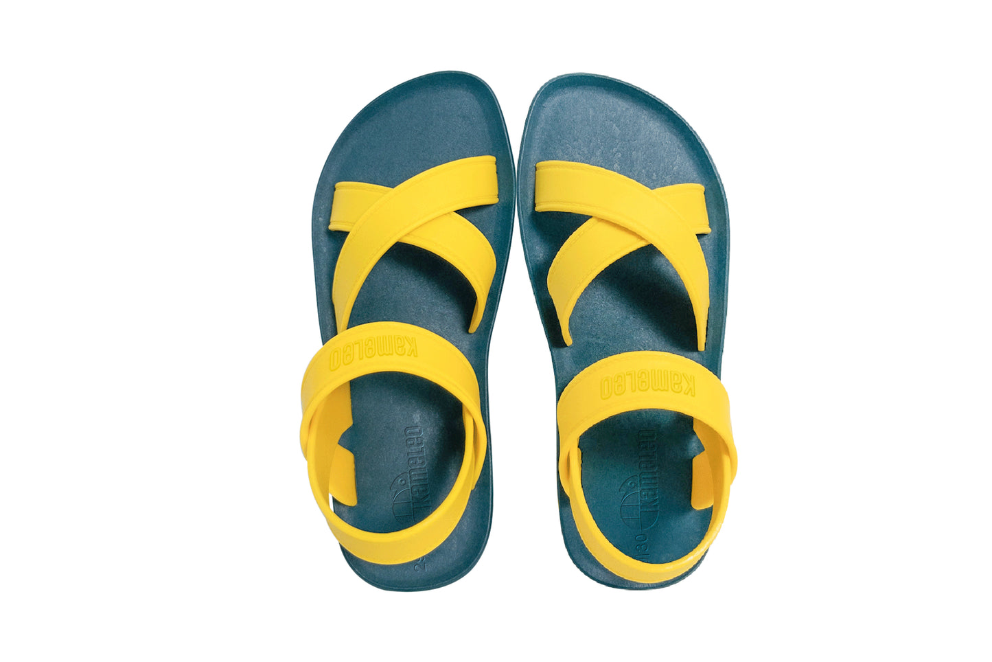 Cross Plus Kids Green Sole Yellow Strap