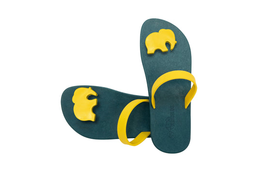 Poppi Ellie Green Sole Yellow Strap