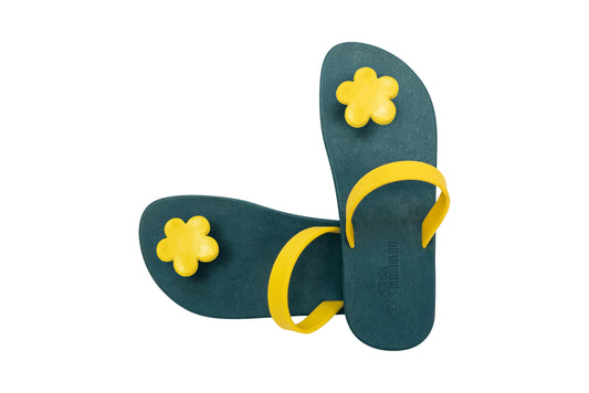 Poppi Flora Green Sole Yellow Strap