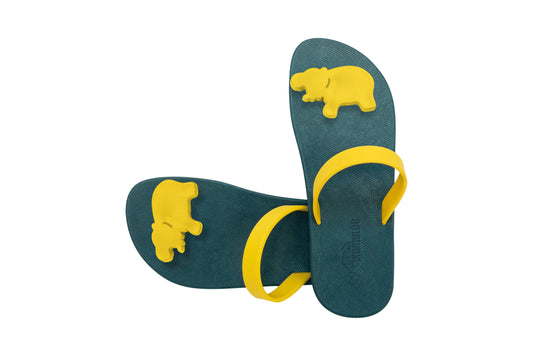 Poppi Hippo Green Sole Yellow Strap