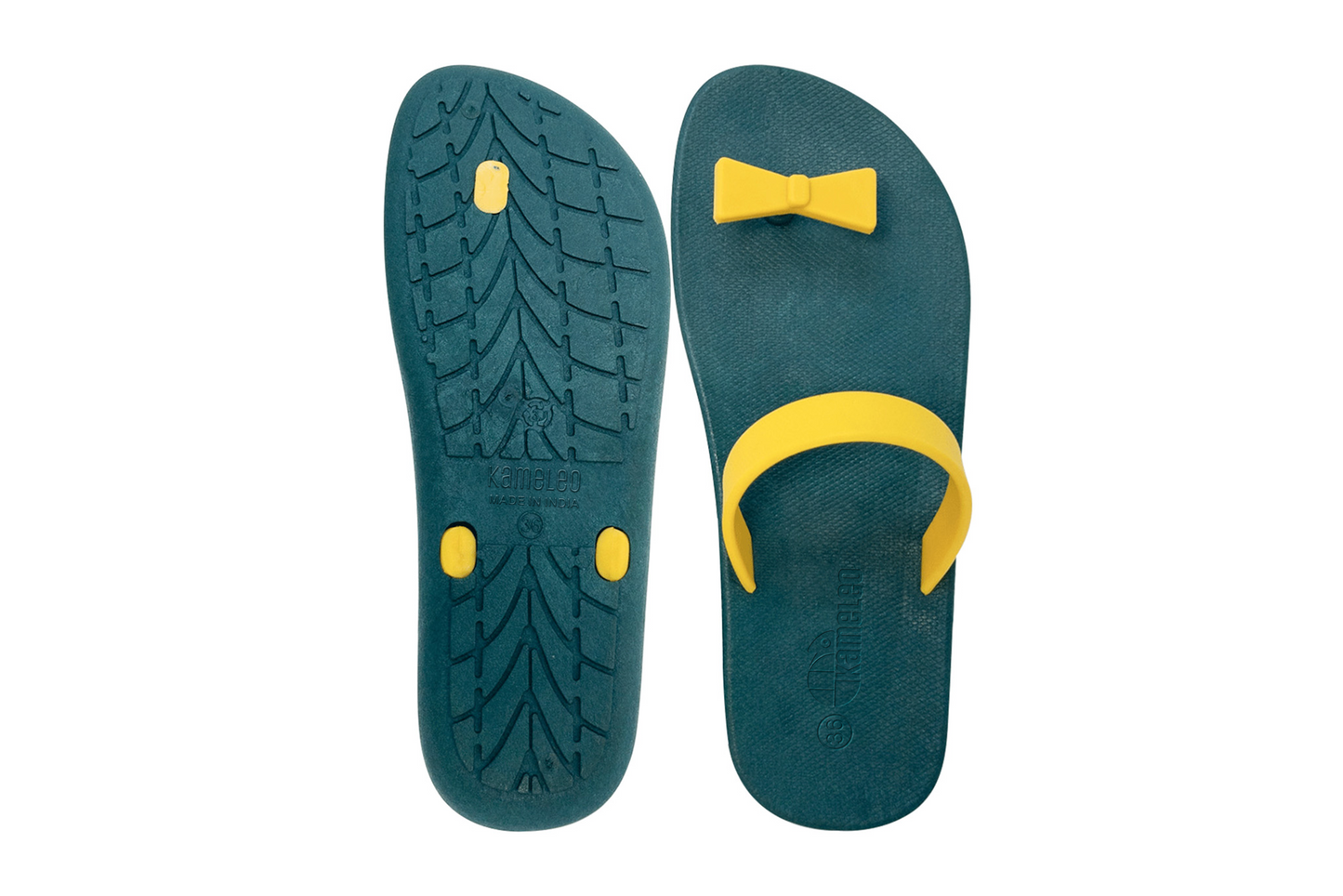 Poppi Bow Green Sole Yellow Strap