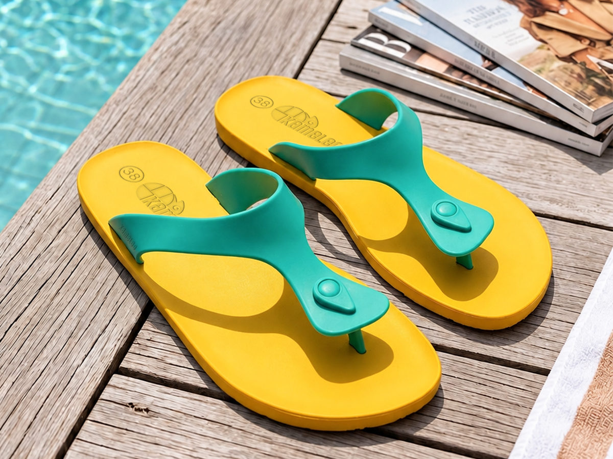 Candy Yellow Sole Green Strap