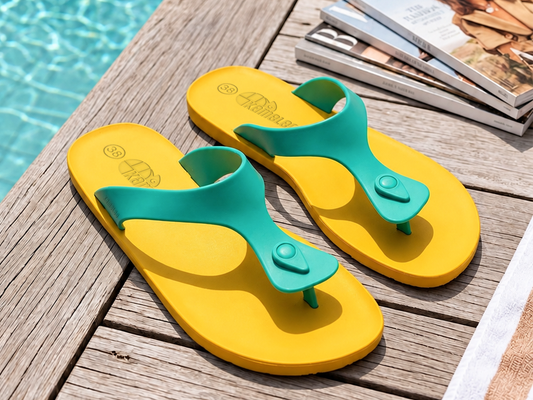 Candy Yellow Sole Green Strap