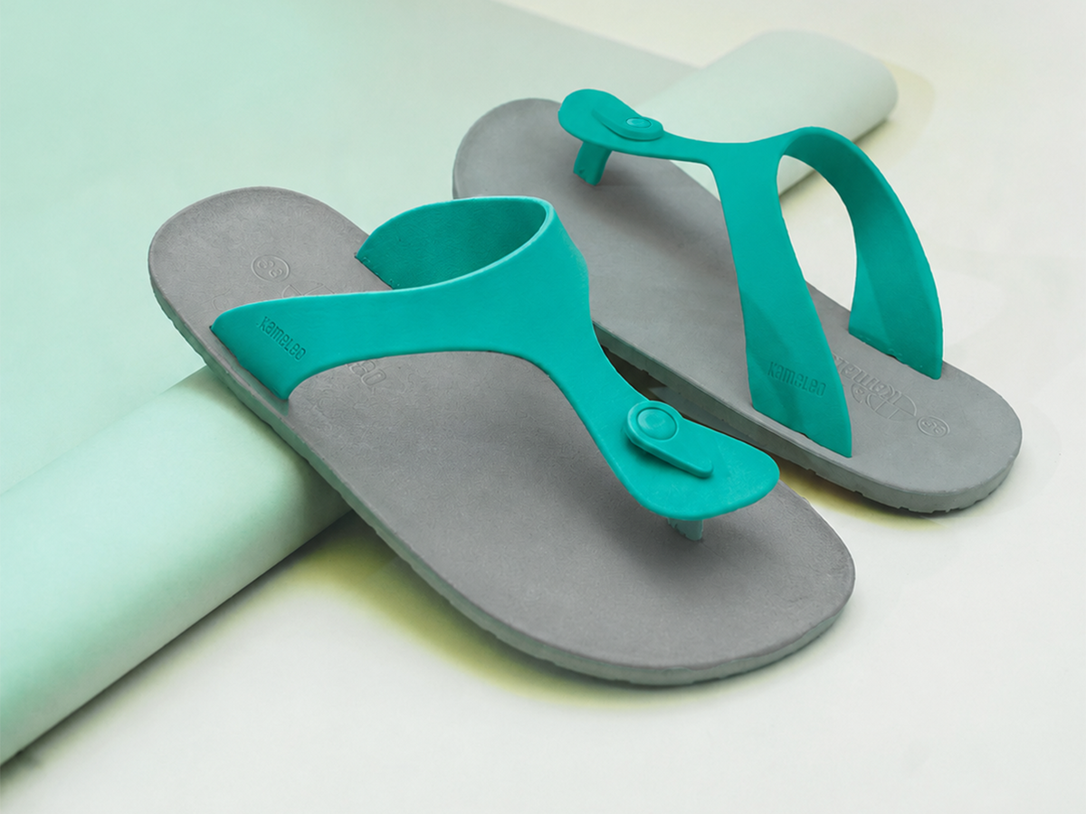 Candy Grey Sole Green Strap