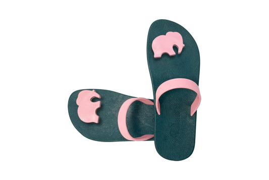 Poppi Ellie Green Sole LightPink Strap