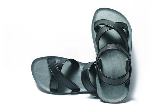 Cross Plus Kids Grey Sole Black Strap