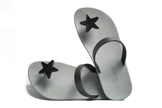 Poppi Star Grey Sole Black Strap