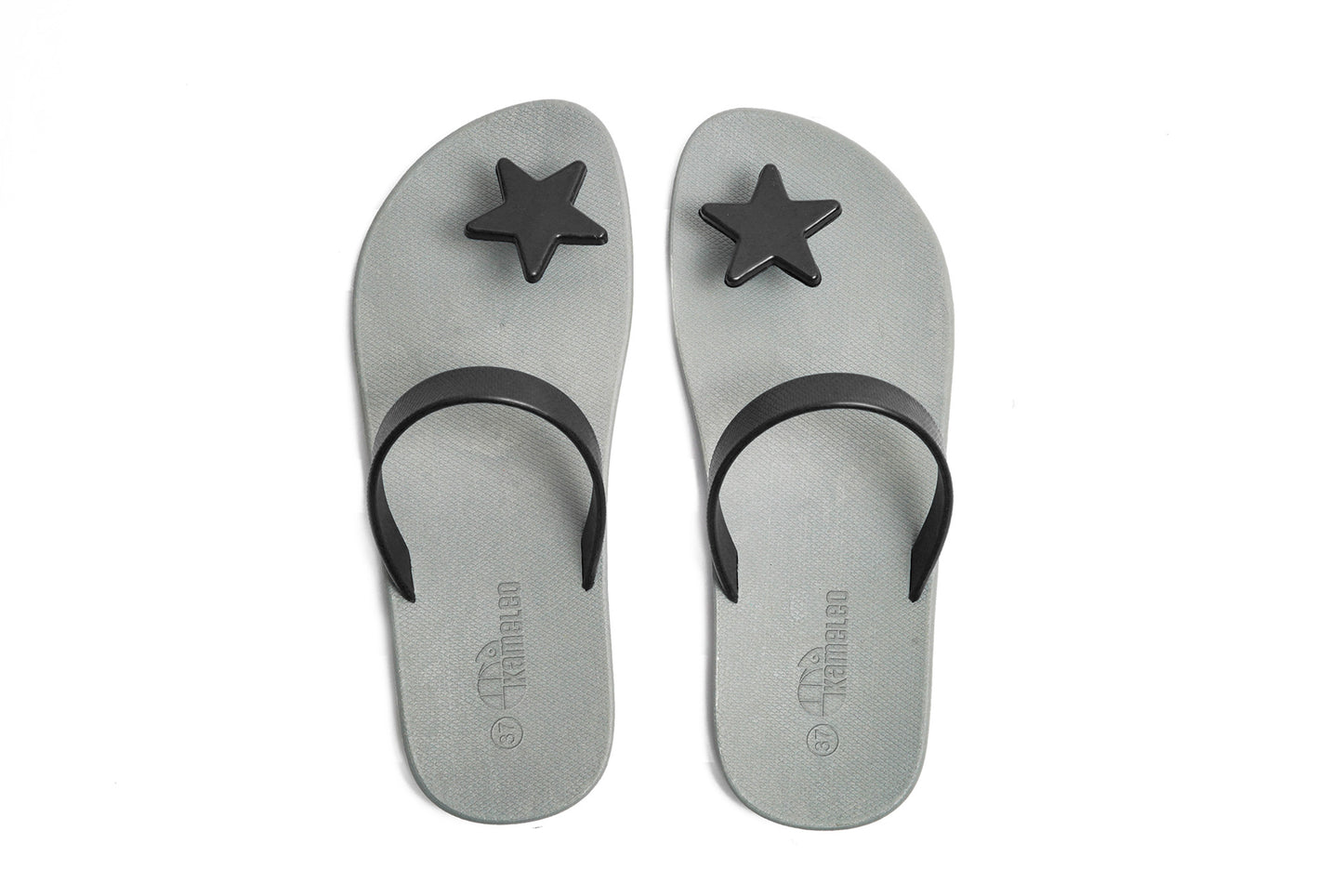 Poppi Star Grey Sole Black Strap