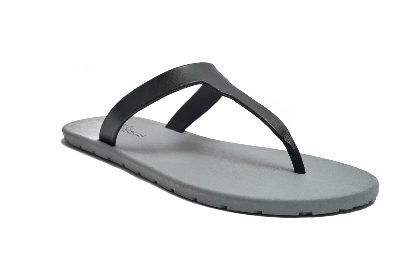 Thongs Grey Sole Black Strap