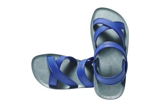 Cross Plus Kids Grey Sole Blue Strap
