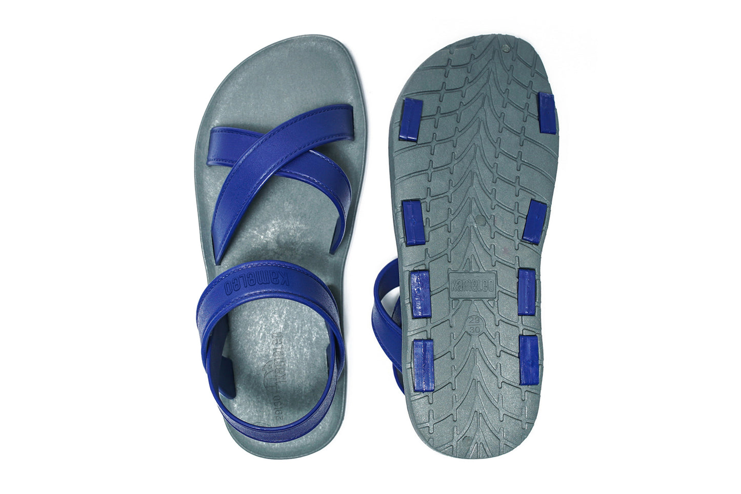 Cross Plus Kids Grey Sole Blue Strap