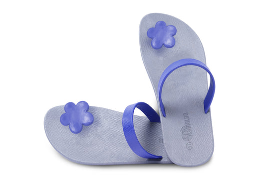 Poppi Flora Grey Sole Blue Strap