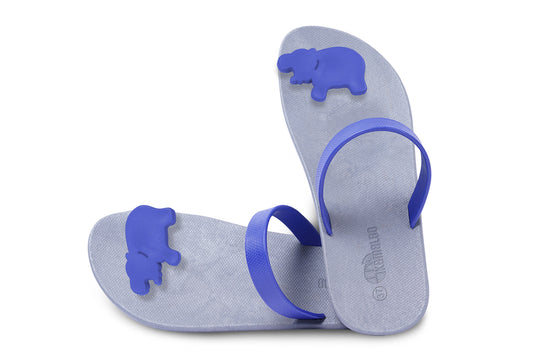 Poppi Hippo Grey Sole Blue Strap