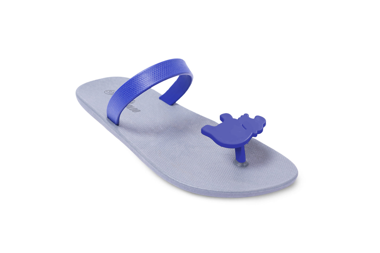 Poppi Hippo Grey Sole Blue Strap