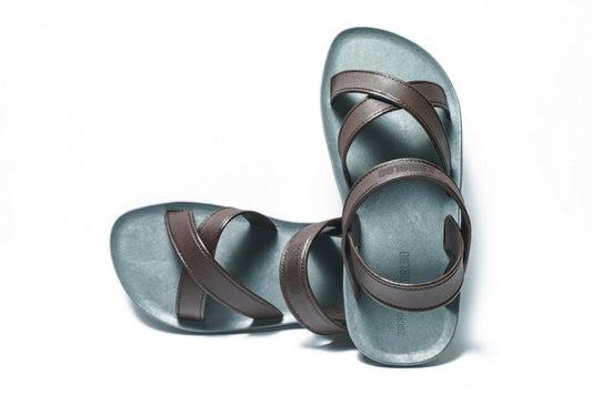 Cross Plus Kids Grey Sole Brown Strap