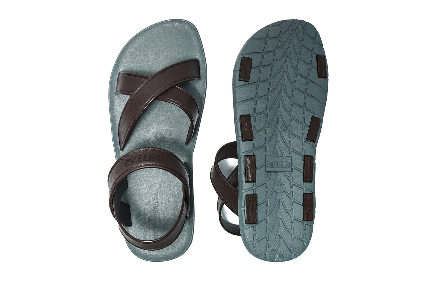 Cross Plus Kids Grey Sole Brown Strap