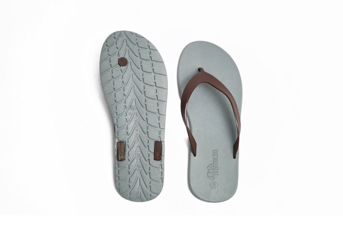 Flippy Grey Sole Brown Strap