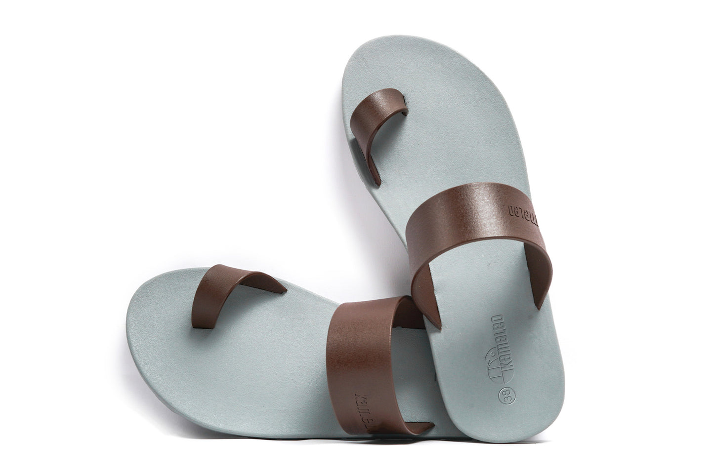 Pop Thumb Grey Sole Brown Strap