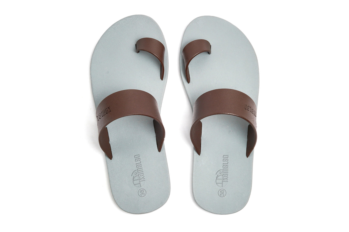 Pop Thumb Grey Sole Brown Strap