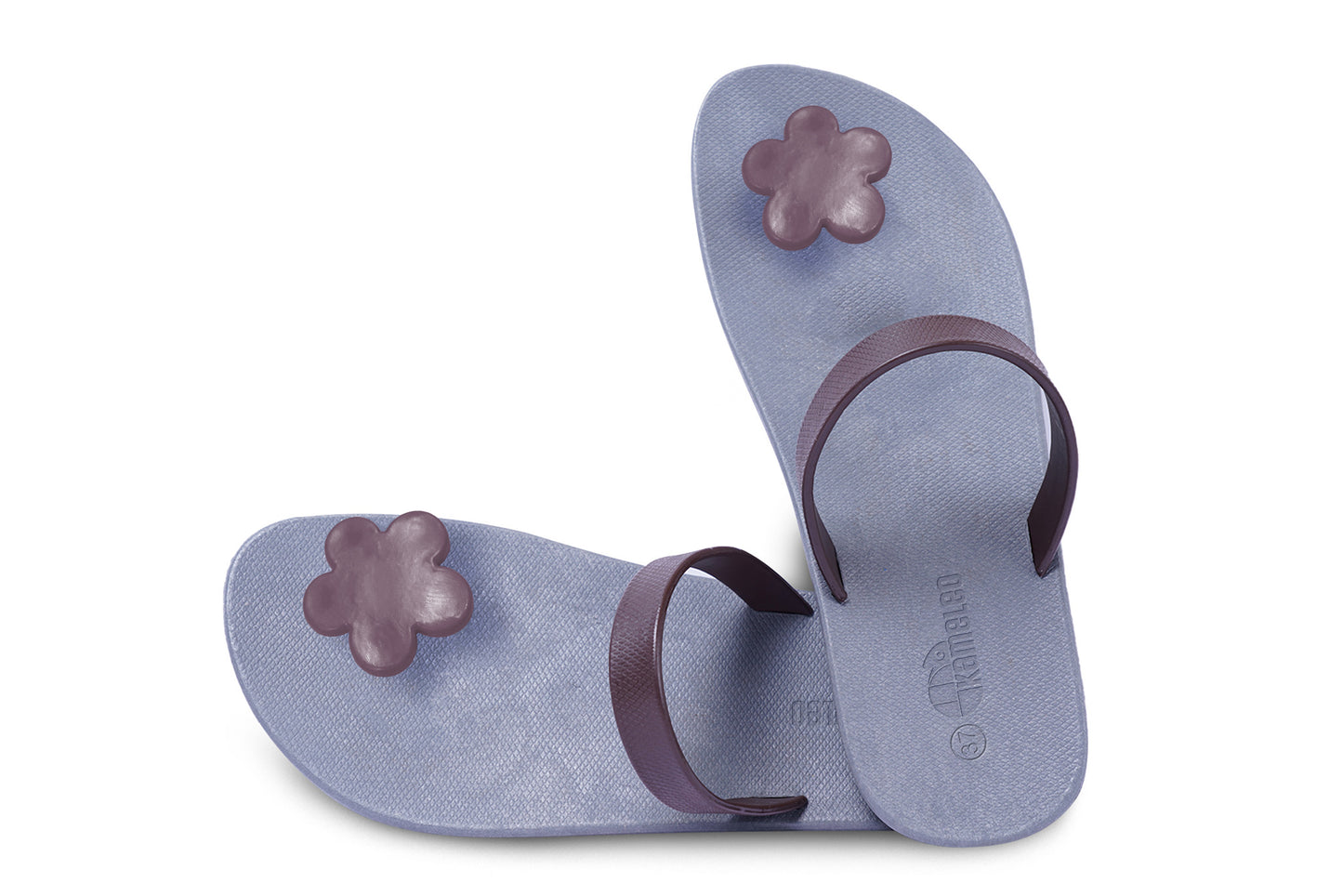 Poppi Flora Grey Sole Brown Strap