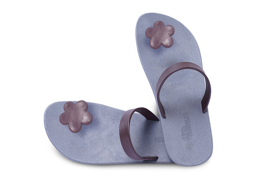 Poppi Flora Grey Sole Brown Strap