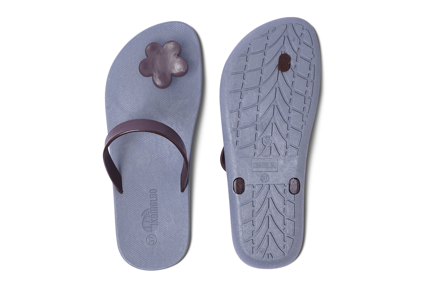 Poppi Flora Grey Sole Brown Strap
