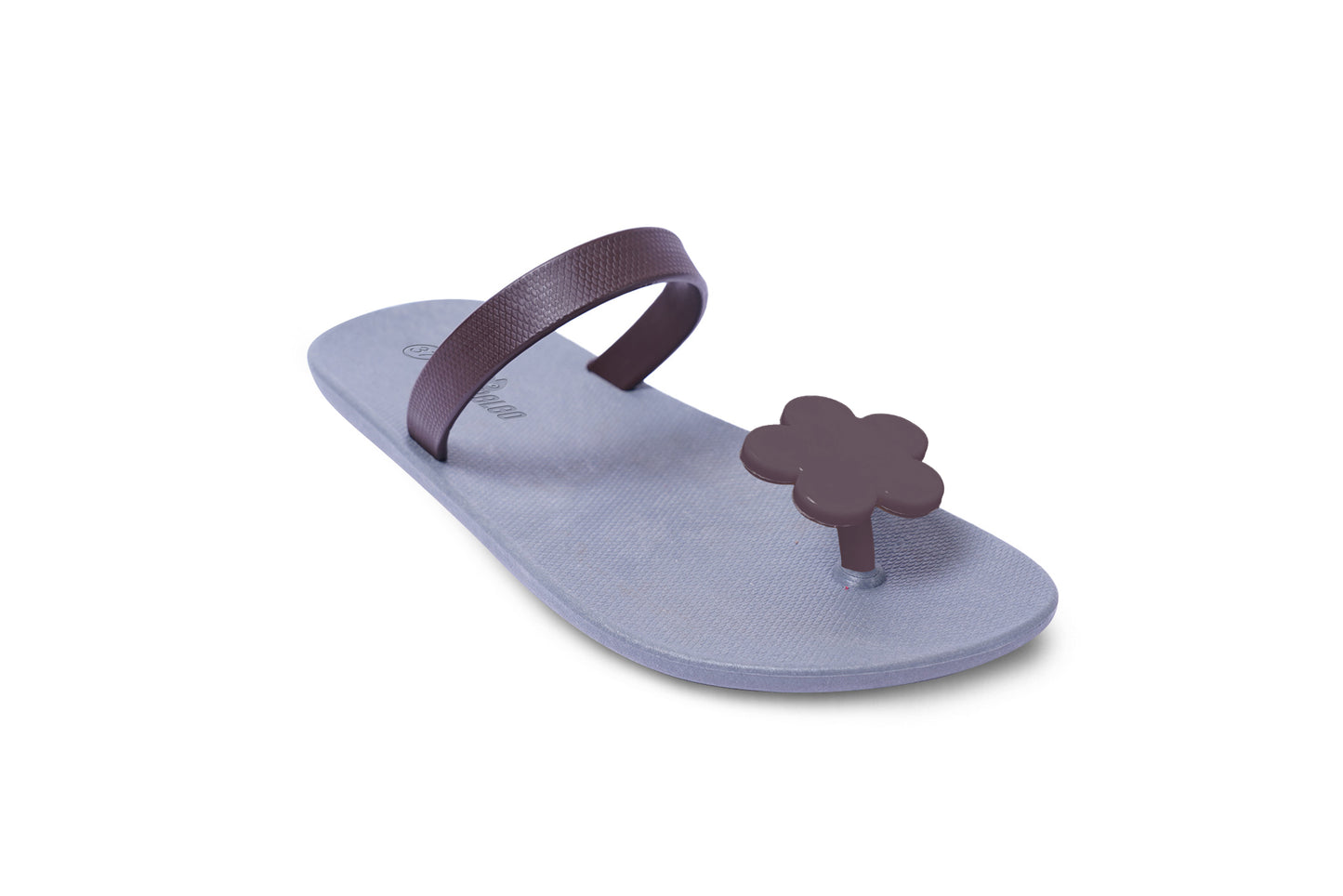 Poppi Flora Grey Sole Brown Strap