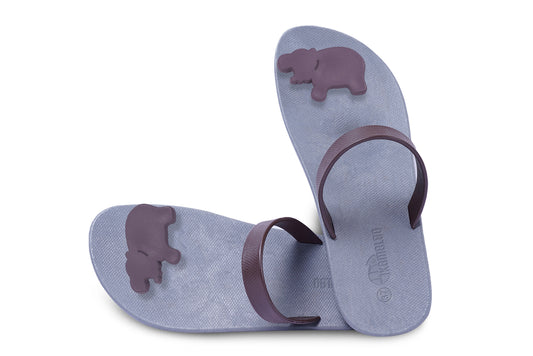 Poppi Hippo Grey Sole Brown Strap