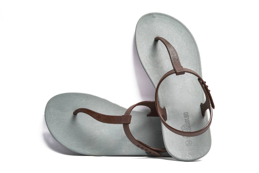 Saily Grey Sole Brown Strap